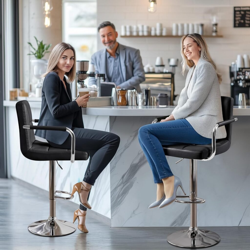 Furnitory Modern Tufted Hydraulic Bar Stool