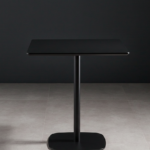 Furnitory Modern Minimalist Square Coffee Table with Single Pedestal Base