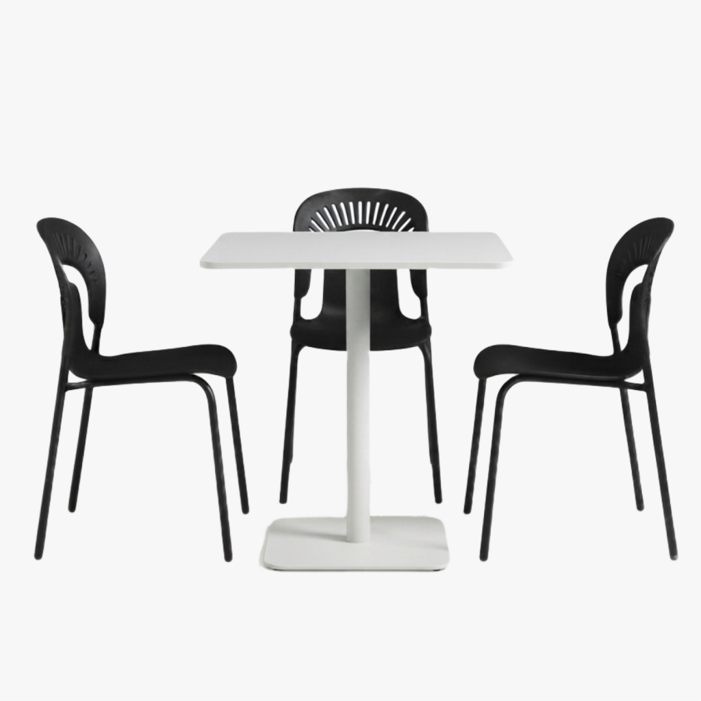 Furnitory Modern Minimalist Square Dining & Café Set