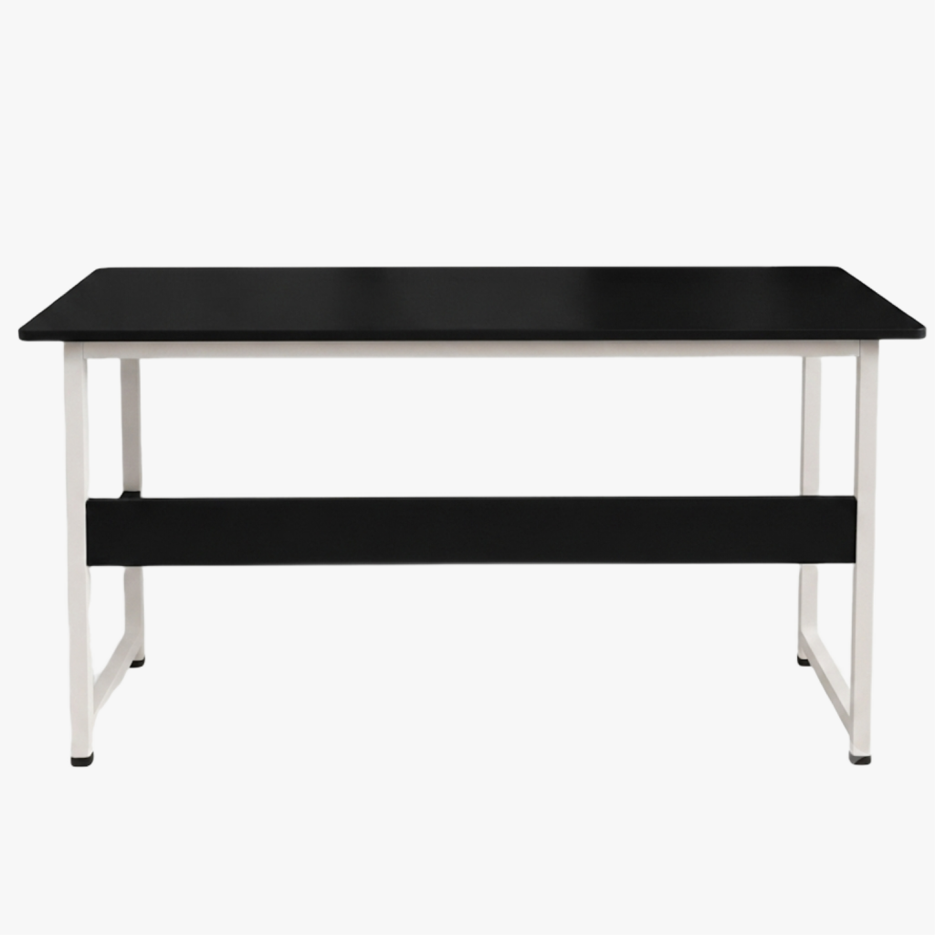 Furnitory Modern Dual-Tone Office Desk with Modesty Panel