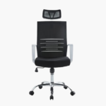 Furnitory Linear Mesh High-Back Office Chair with Chrome Base