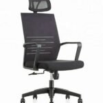 Furnitory Linear Mesh High-Back Office Chair with Chrome Base
