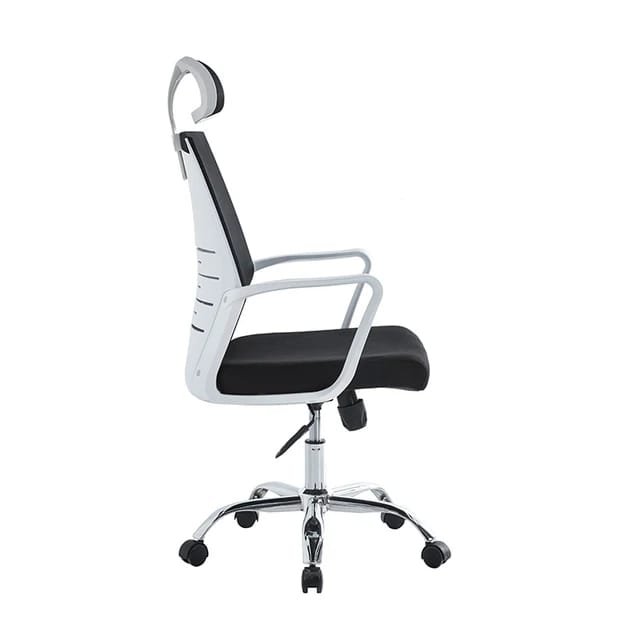 Furnitory Linear Mesh High-Back Office Chair with Chrome Base