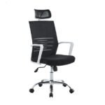 Furnitory Linear Mesh High-Back Office Chair with Chrome Base