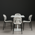 Furnitory Modern Minimalist Square Dining & Café Set