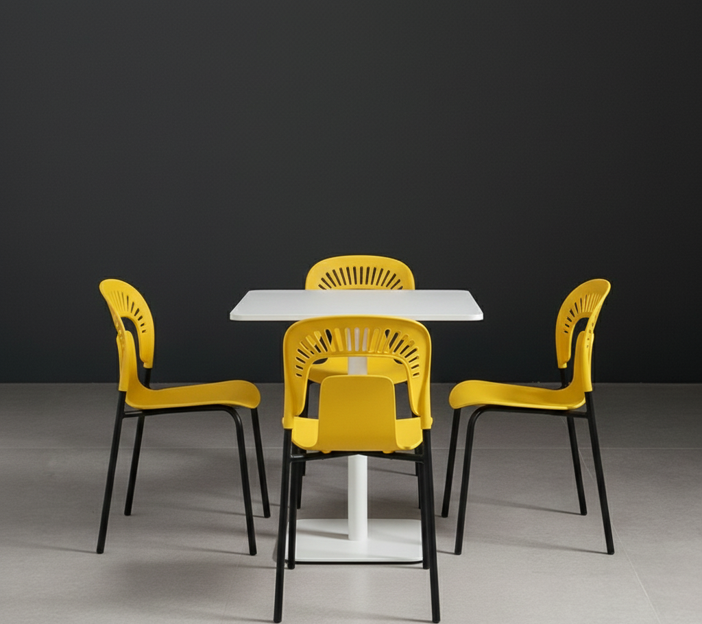 Furnitory Modern Minimalist Square Dining & Café Set