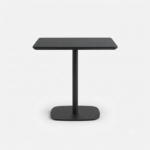 Furnitory Modern Minimalist Square Coffee Table with Single Pedestal Base